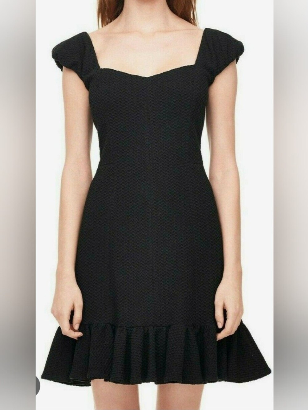 Rebecca Taylor structured mini dress in navy Size 12, lined stretch knit